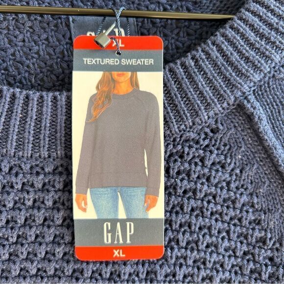 Gap NWT Textured Midnight Navy Crew Neck Sweater Size XL - Picture 6 of 14